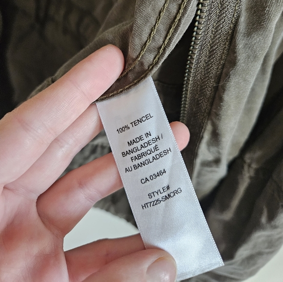 Ricki's Women's Coat Jacket Military Utility Pilot Pockets Army Green zip SMALL - Picture 4 of 6